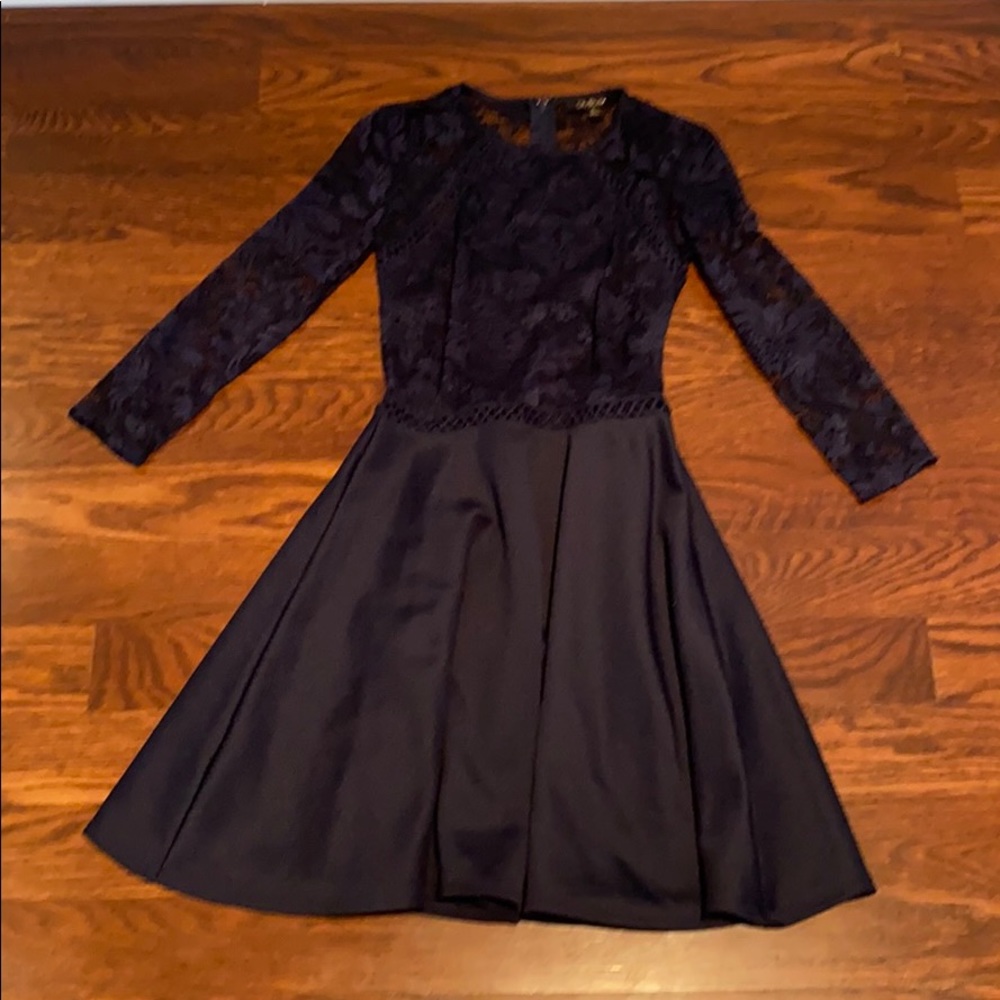 City Studio Navy Lace Fit & Flare Dress